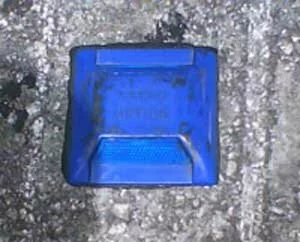 Blue road markers