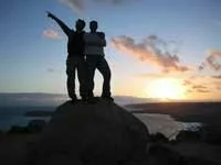 pointing to the further